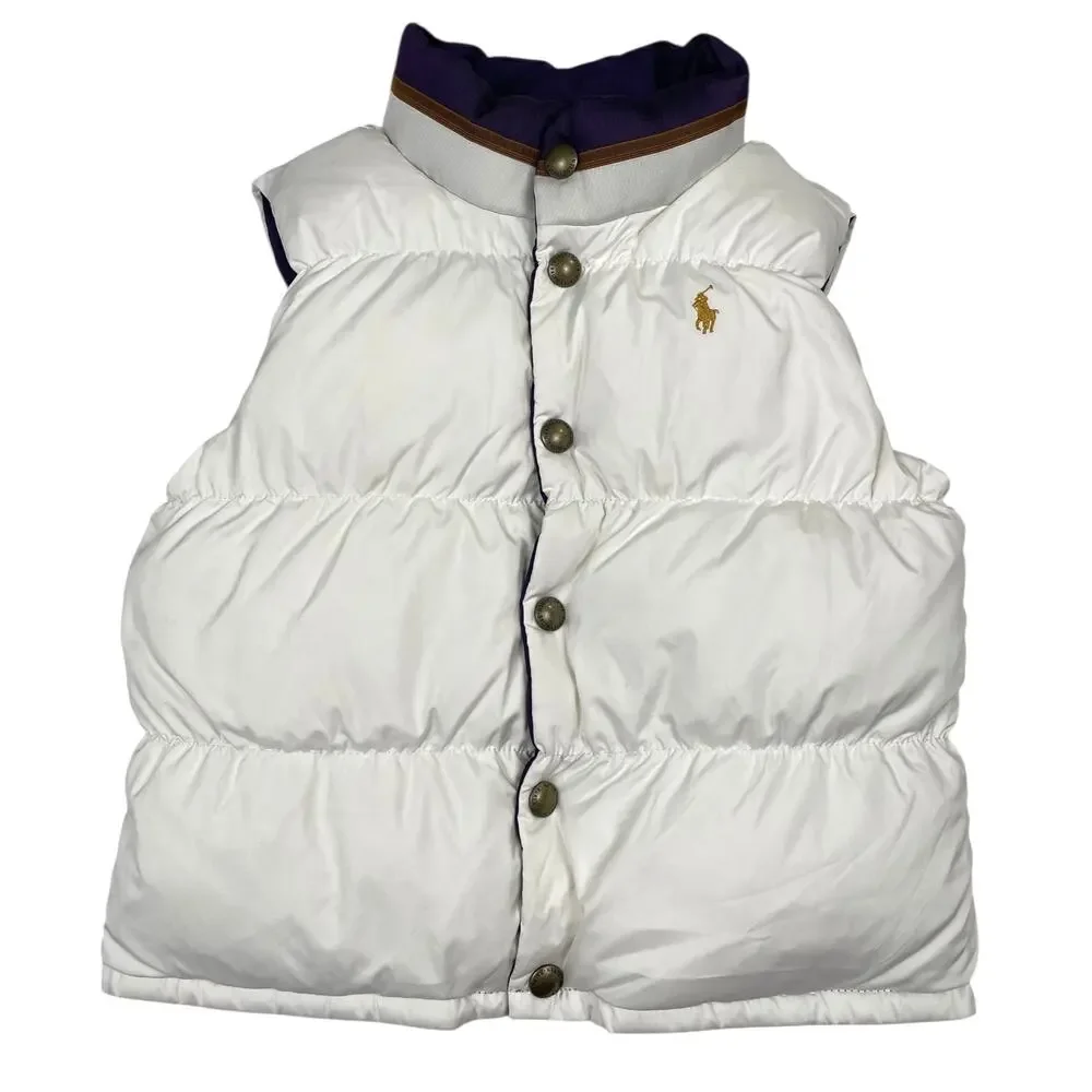 Ralph Lauren County Riders Jockey Vest Pony Reversible Down Vest Girl’s Medium